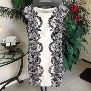 MAGGY LONDON Black & Cream Dress-Size 10